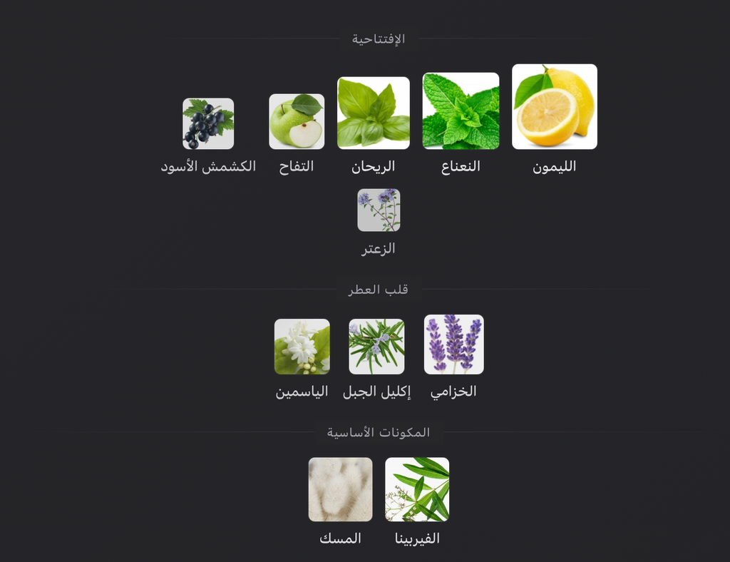 Mirsaal Valentine  إفتتاحية العطر الليمون, النعناع, التفاح
